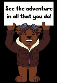 Adventure Ted mascot sign